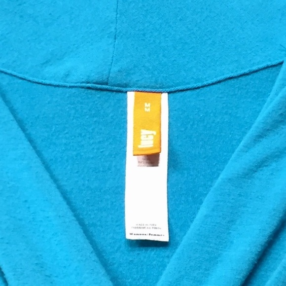 LUCY Turquoise cross chest top. Sz M. EUC - Picture 5 of 6